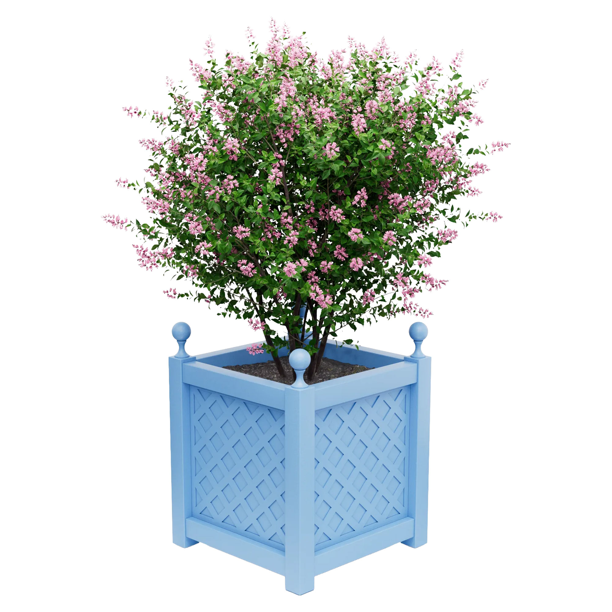 Udendørskrukke Metal Bloomsbury Pastellblå 60 cm med Dekorative Kugler