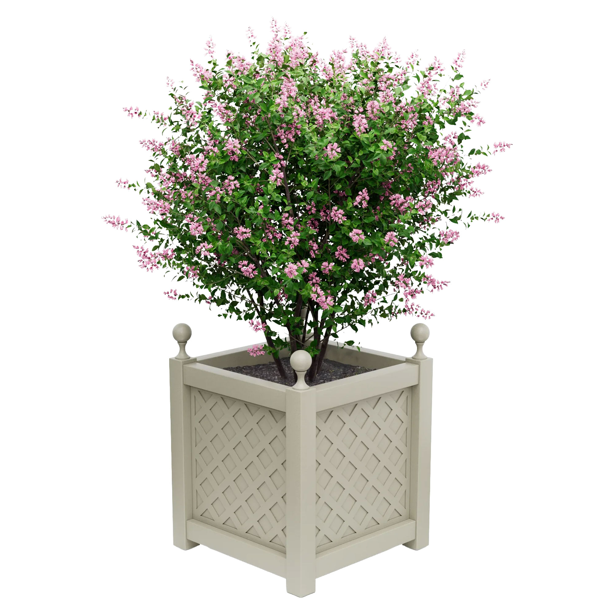 Udendørskrukke Metal Bloomsbury Småstensgrå 60 cm med Dekorative Kugler