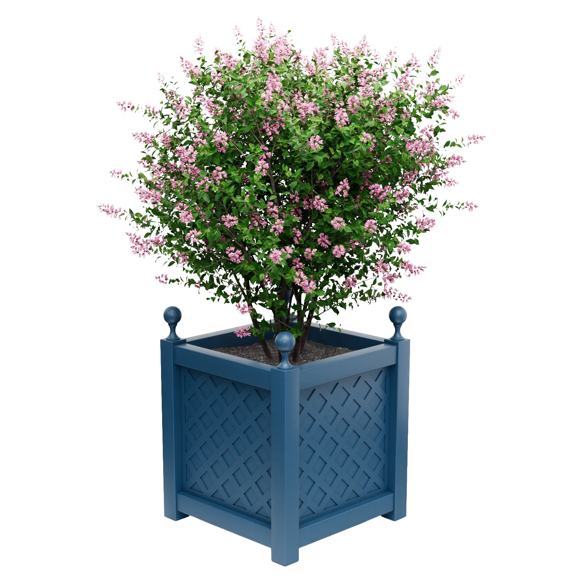 Udendørskrukke Metal Bloomsbury Azurblå 75 cm med Dekorative Kugler