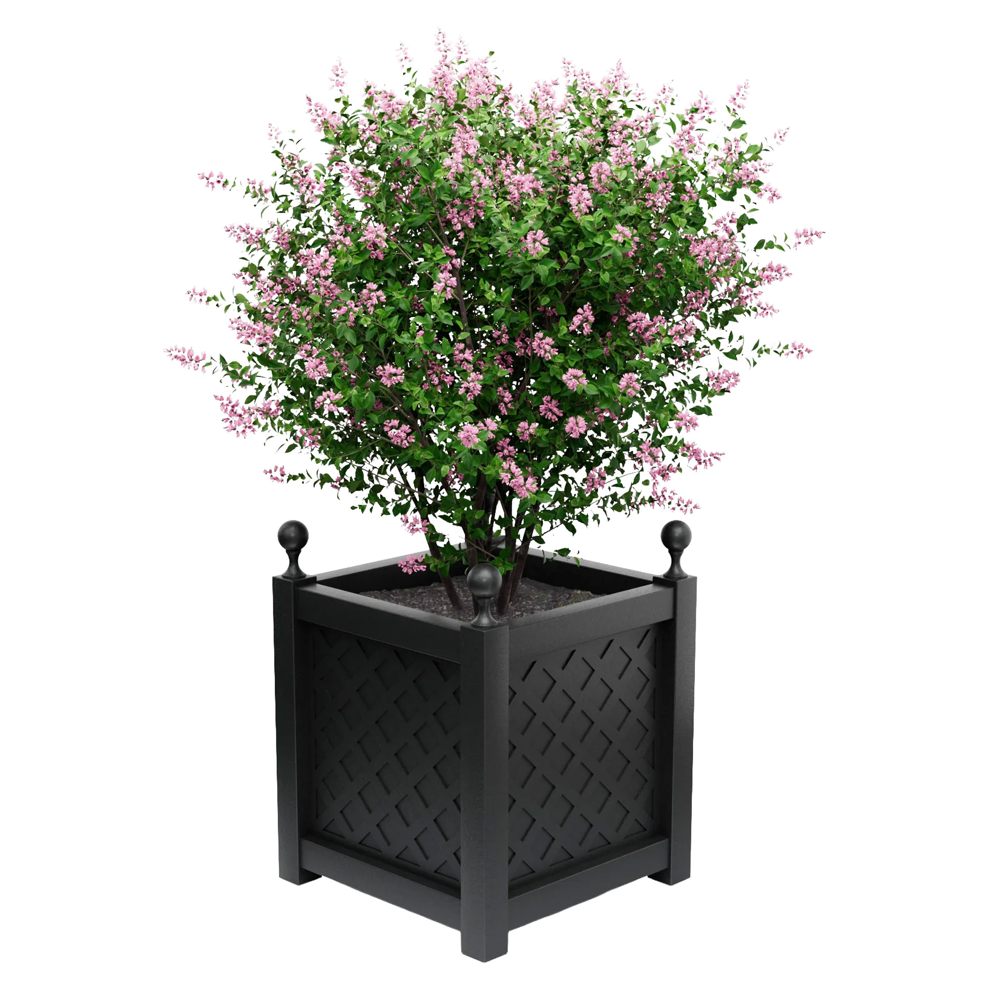 Udendørskrukke Metal Bloomsbury Sort 75 cm med Dekorative Kugler