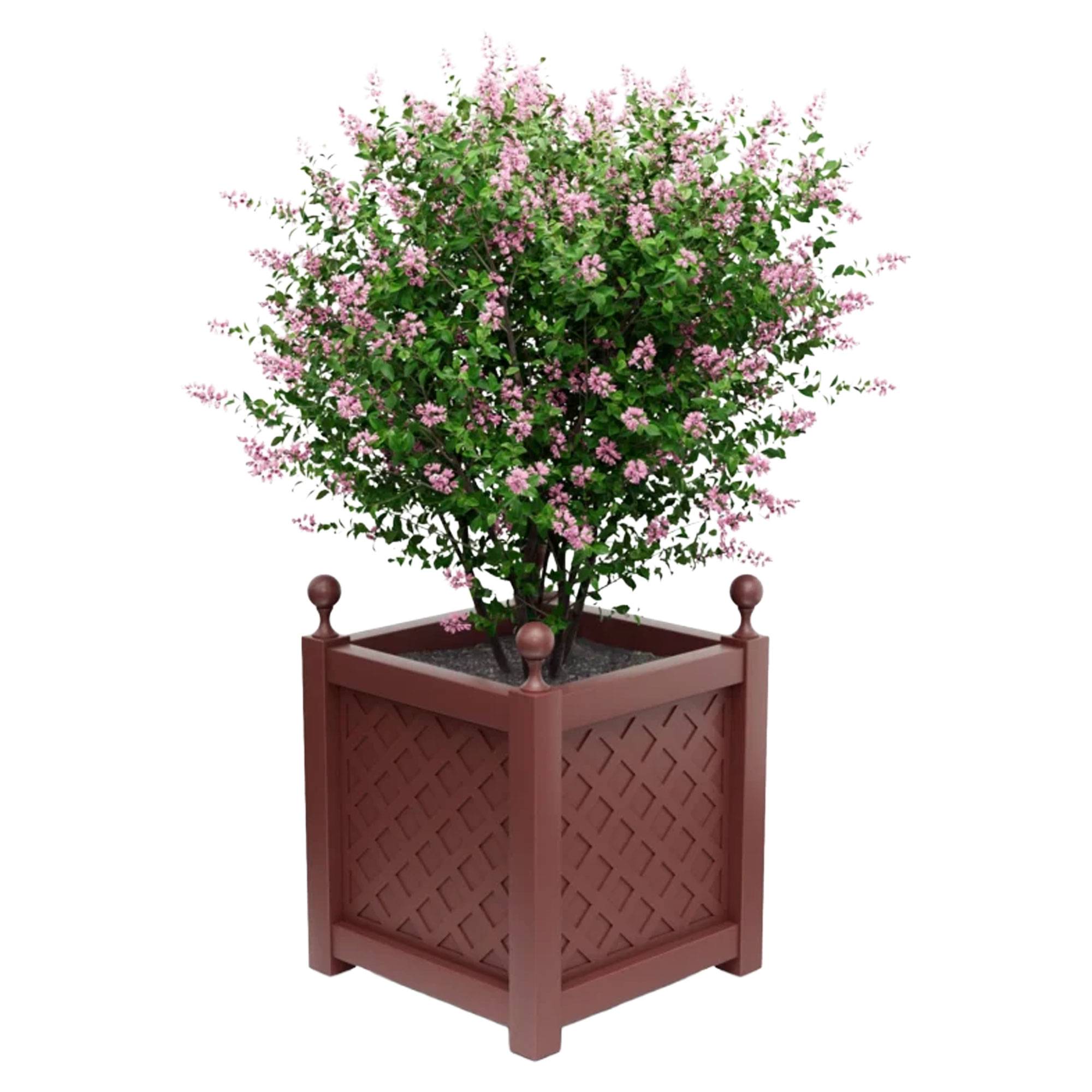 Udendørskrukke Metal Bloomsbury Rubinrød 75 cm med Dekorative Kugler