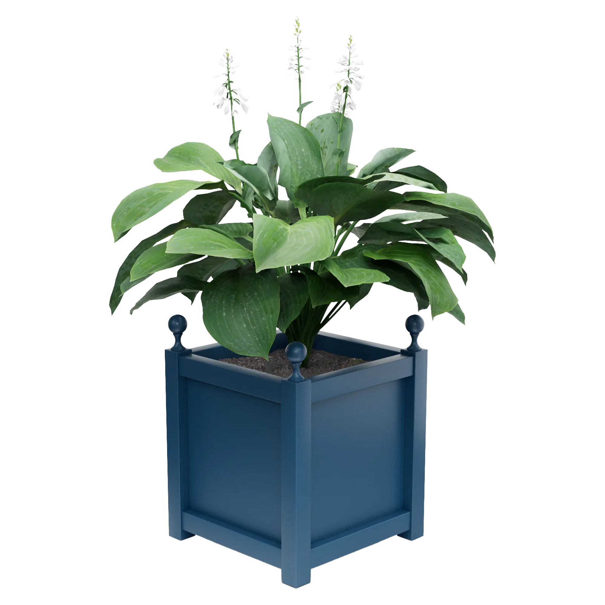 Udendørskrukke Metal Elmsford Azurblå 75 cm med Dekorative Kugler