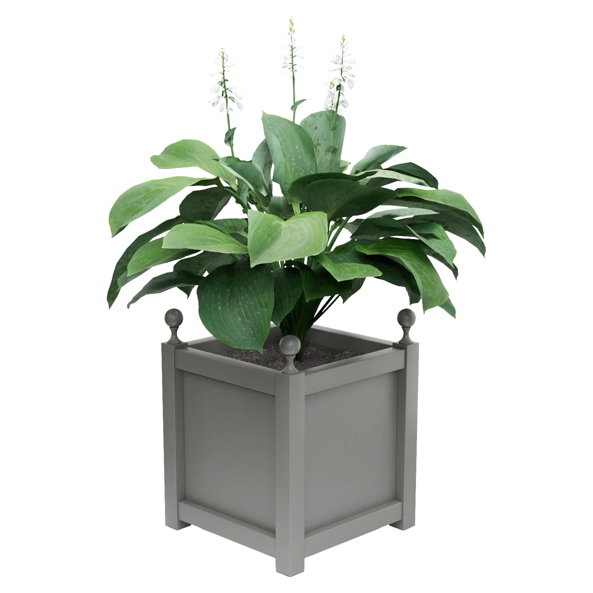 Udendørskrukke Metal Elmsford Støvgrå 75 cm med Dekorative Kugler