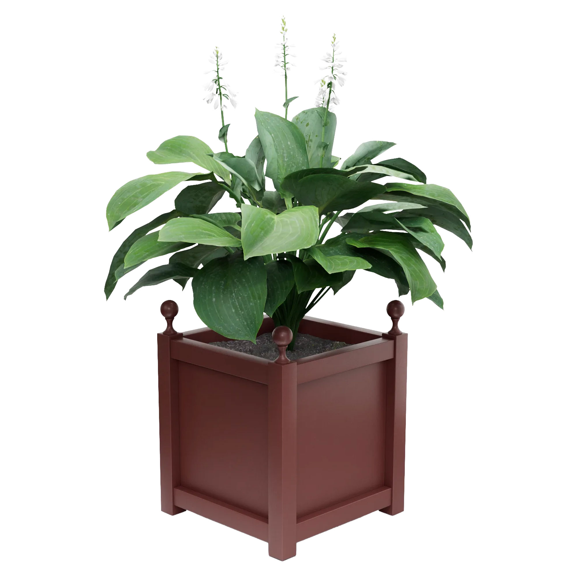 Udendørskrukke Metal Elmsford Rubinrød 75 cm med Dekorative Kugler