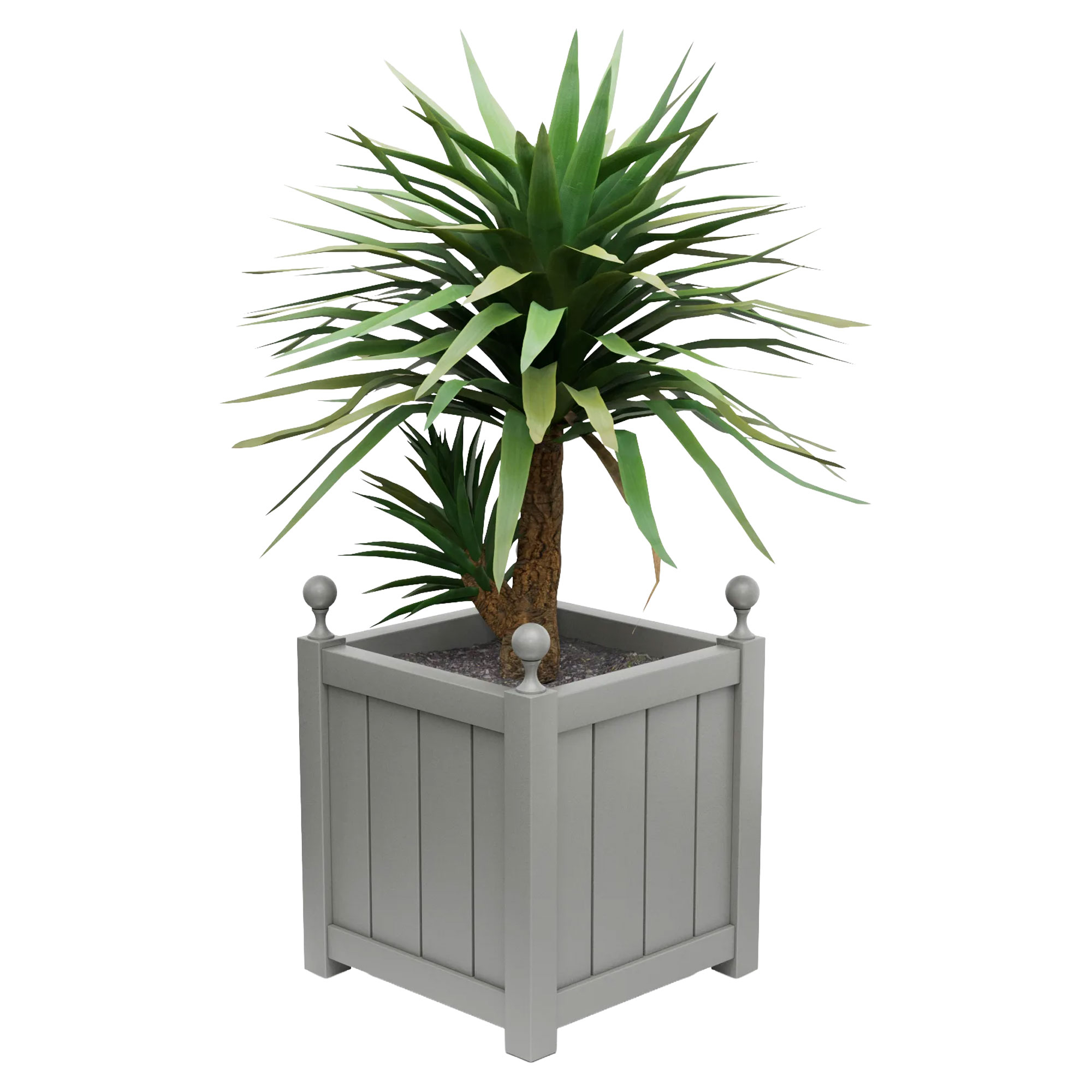 Udendørskrukke Metal Edenbridge Støvgrå 60 cm med Dekorative Kugler