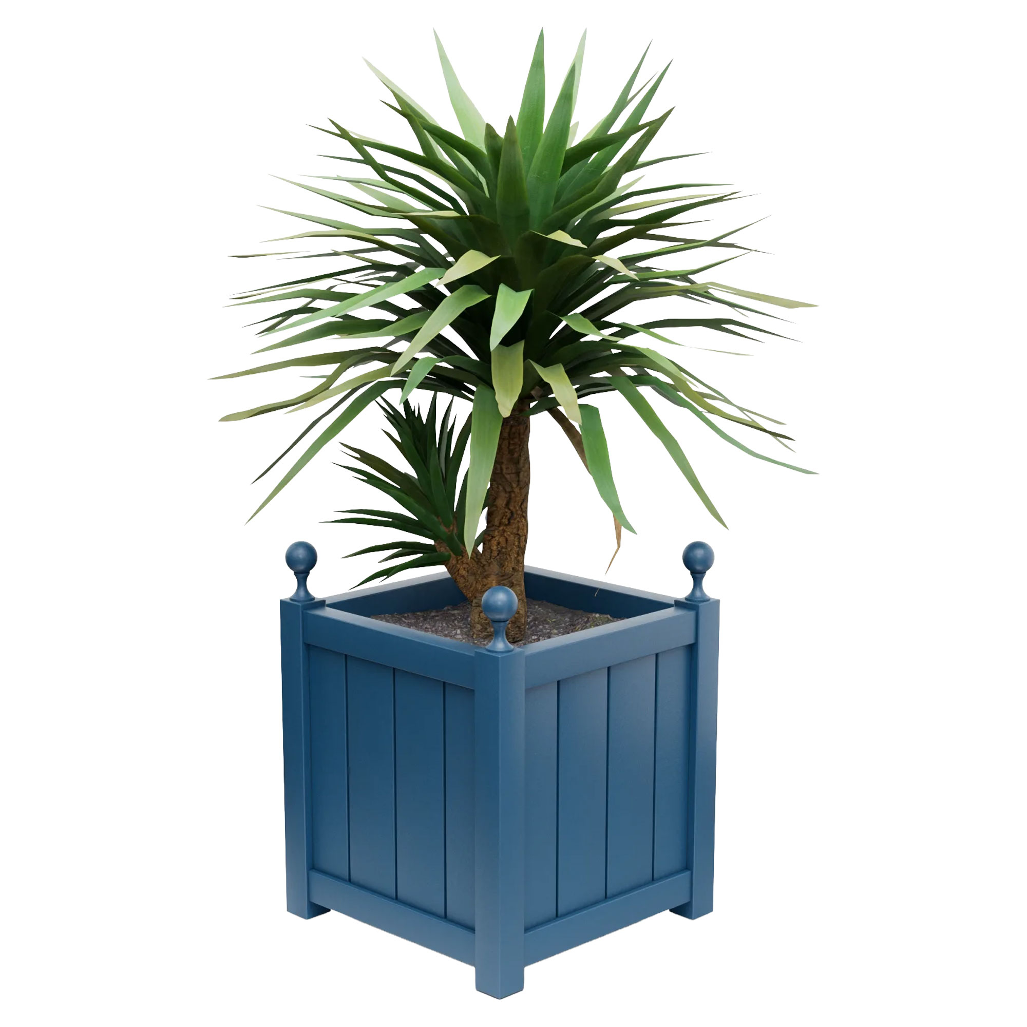 Udendørskrukke Metal Edenbridge Azurblå 75 cm med Dekorative Kugler