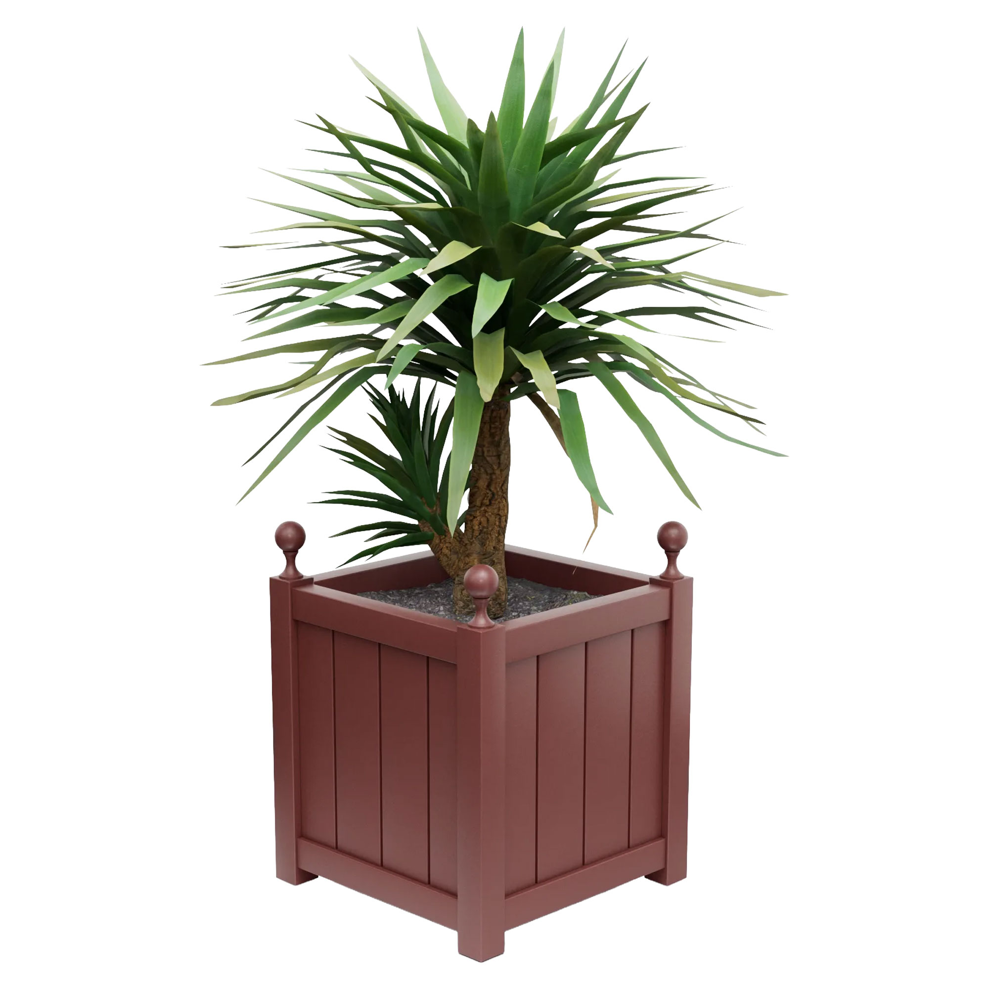 Udendørskrukke Metal Edenbridge Rubinrød 75 cm med Dekorative Kugler