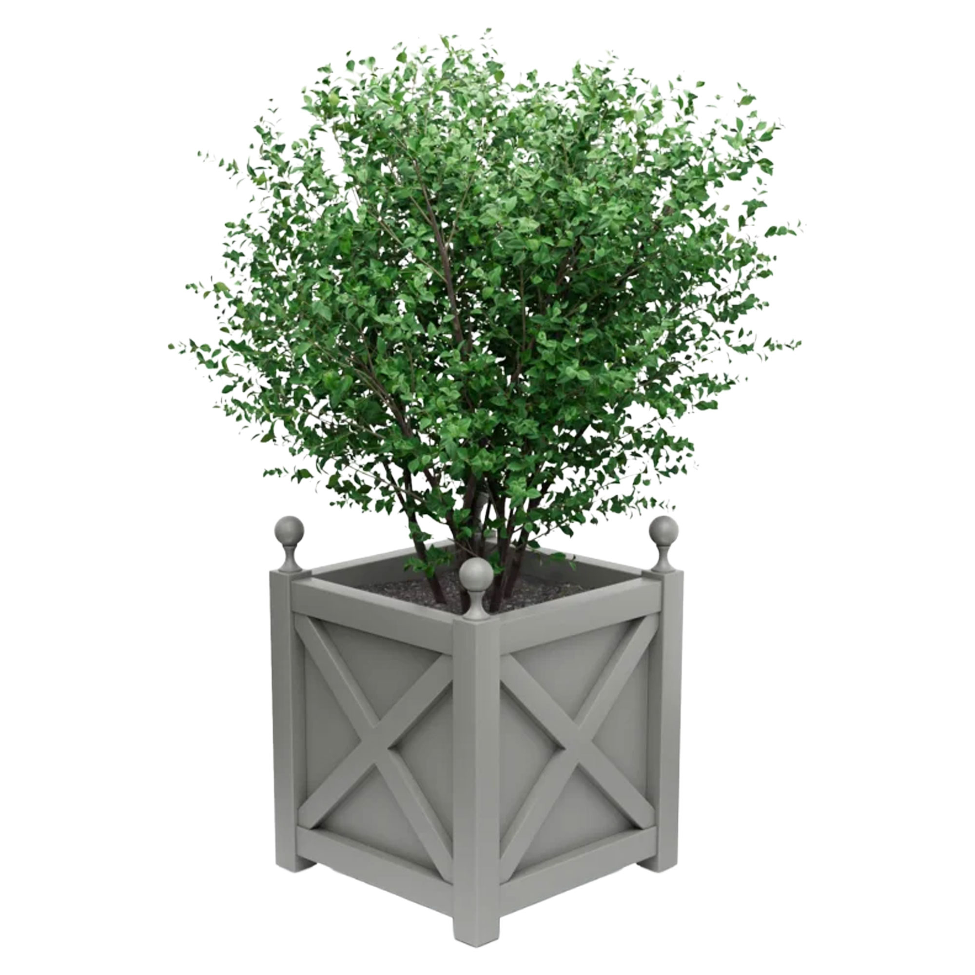 Udendørskrukke Metal Berkley Støvgrå 60 cm med Dekorative Kugler