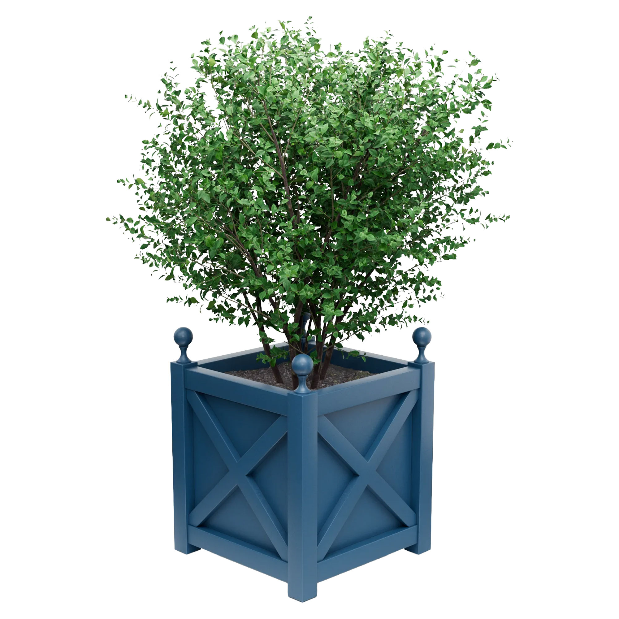 Udendørskrukke Metal Berkley Azurblå 75 cm med Dekorative Kugler