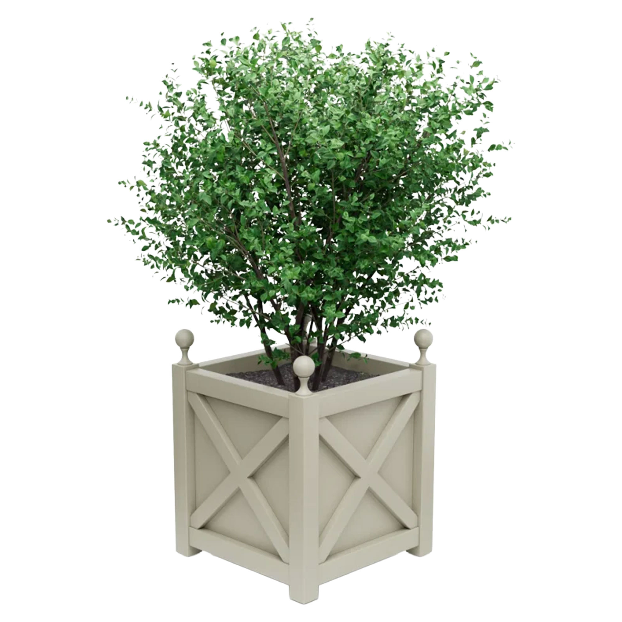 Udendørskrukke Metal Berkley Småstensgrå 75 cm med Dekorative Kugler