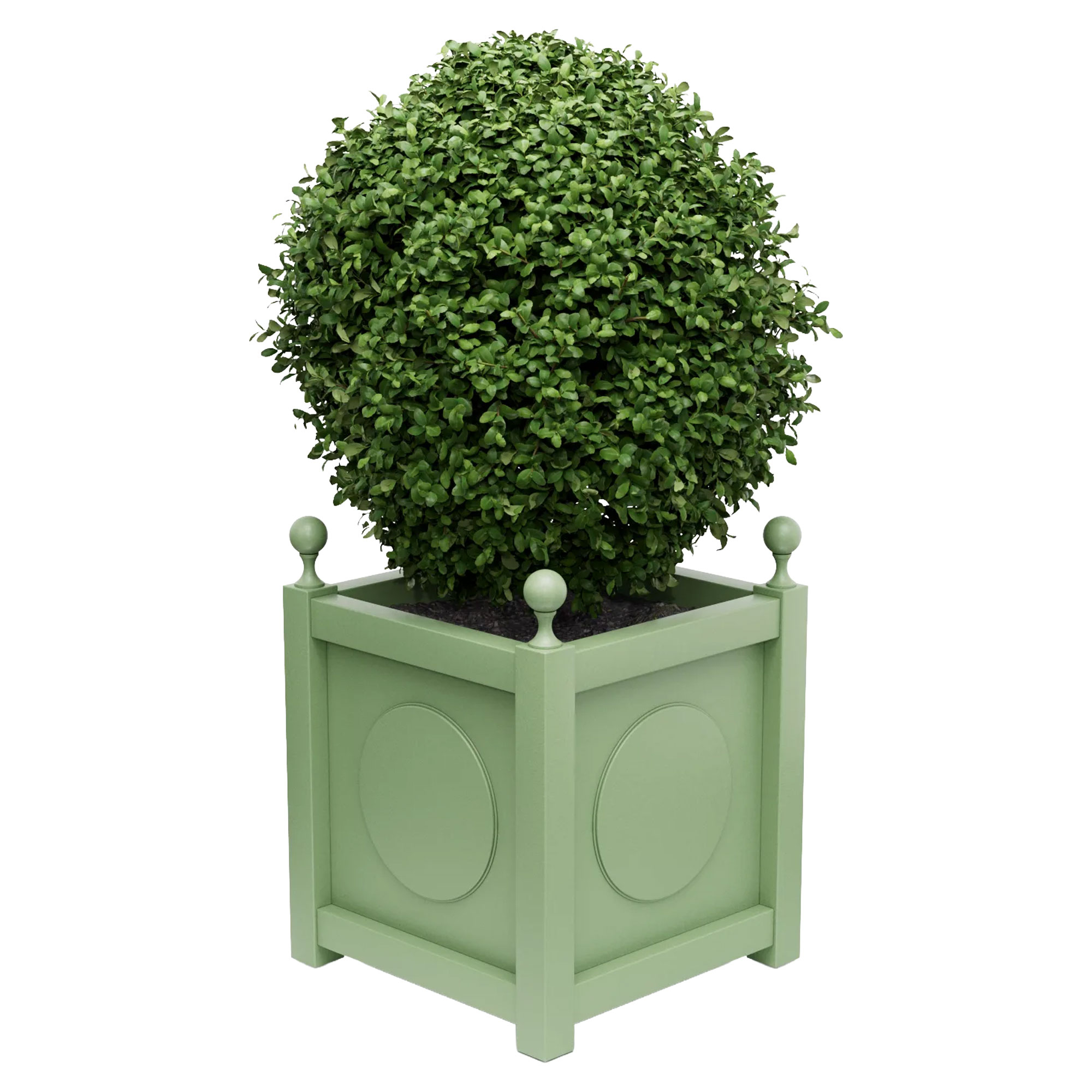 Udendørskrukke Metal Marseille Lysegrøn 60 cm med Dekorative Kugler