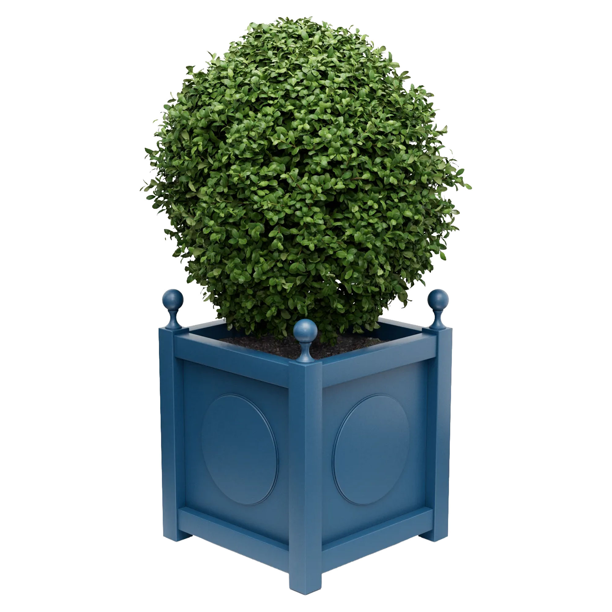 Udendørskrukke Metal Marseille Azurblå 75 cm med Dekorative Kugler