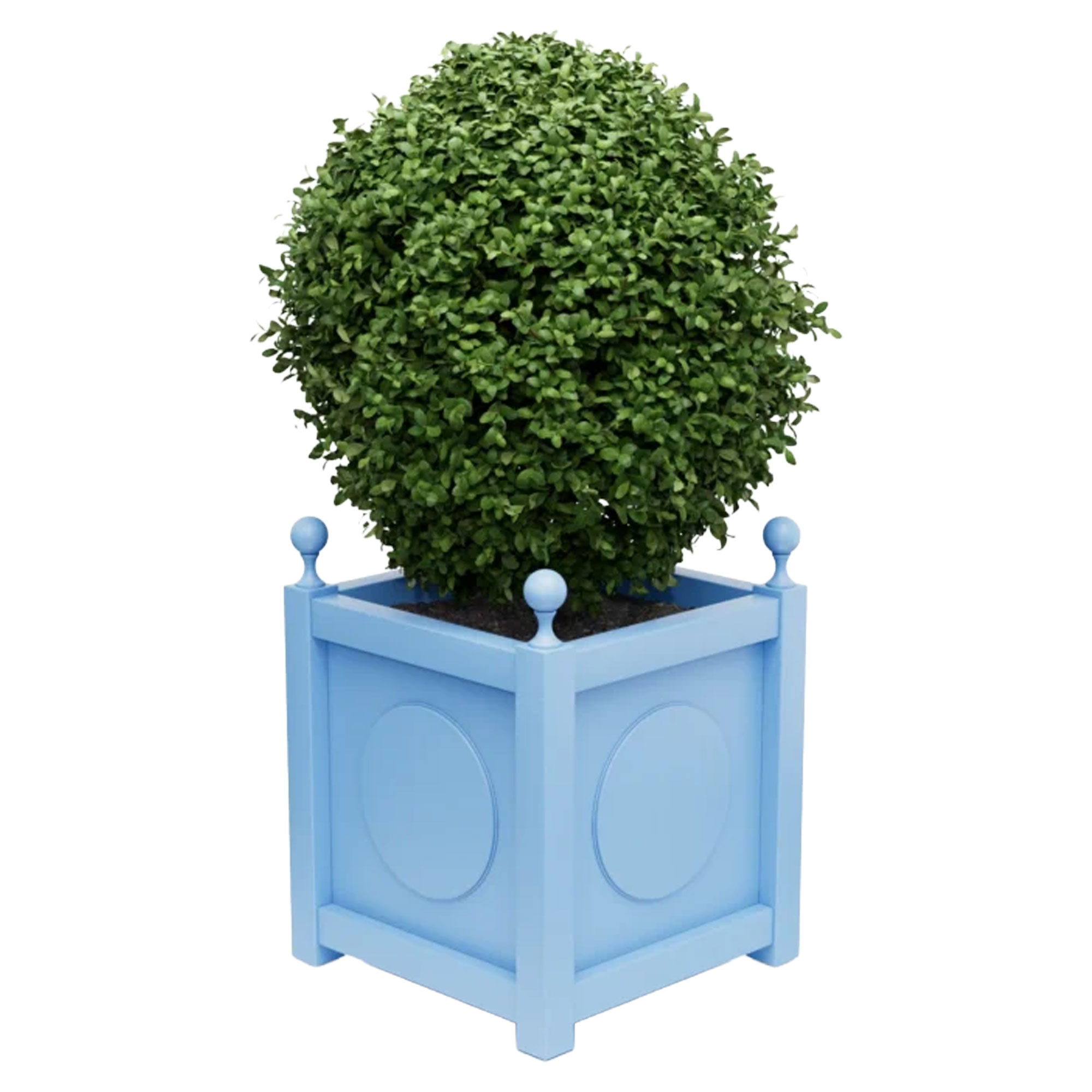 Udendørskrukke Metal Marseille Pastellblå 75 cm med Dekorative Kugler