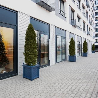 Udendørskrukke Metal <strong>Bloomsbury</strong>  Azurblå 60 cm med Dekorative Kugler & Overkant