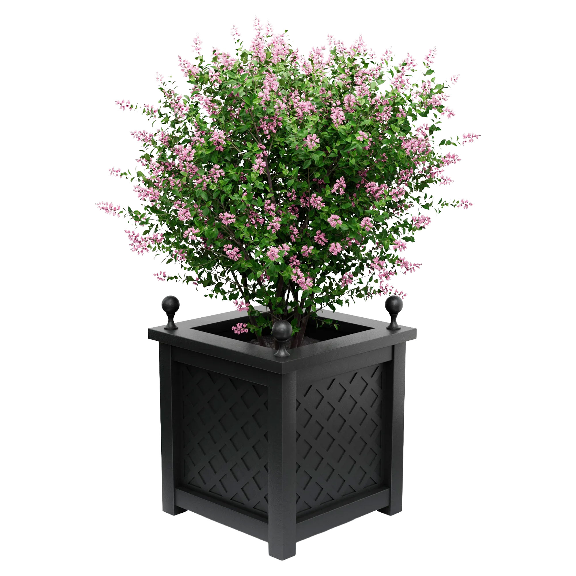 Udendørskrukke Metal Bloomsbury Sort 60 cm med Dekorative Kugler & Overkant