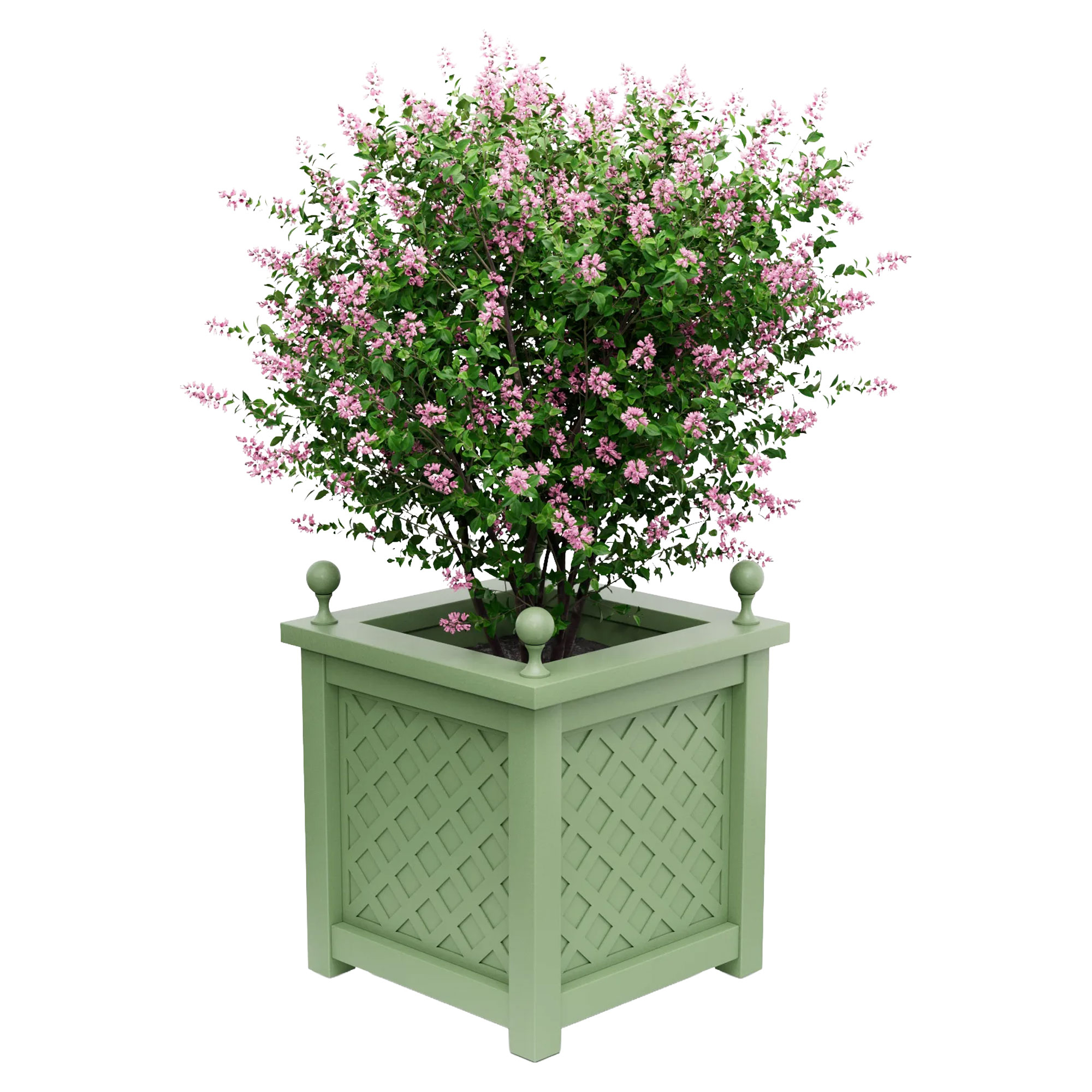 Udendørskrukke Metal Bloomsbury Lysegrøn 60 cm med Dekorative Kugler & Overkant