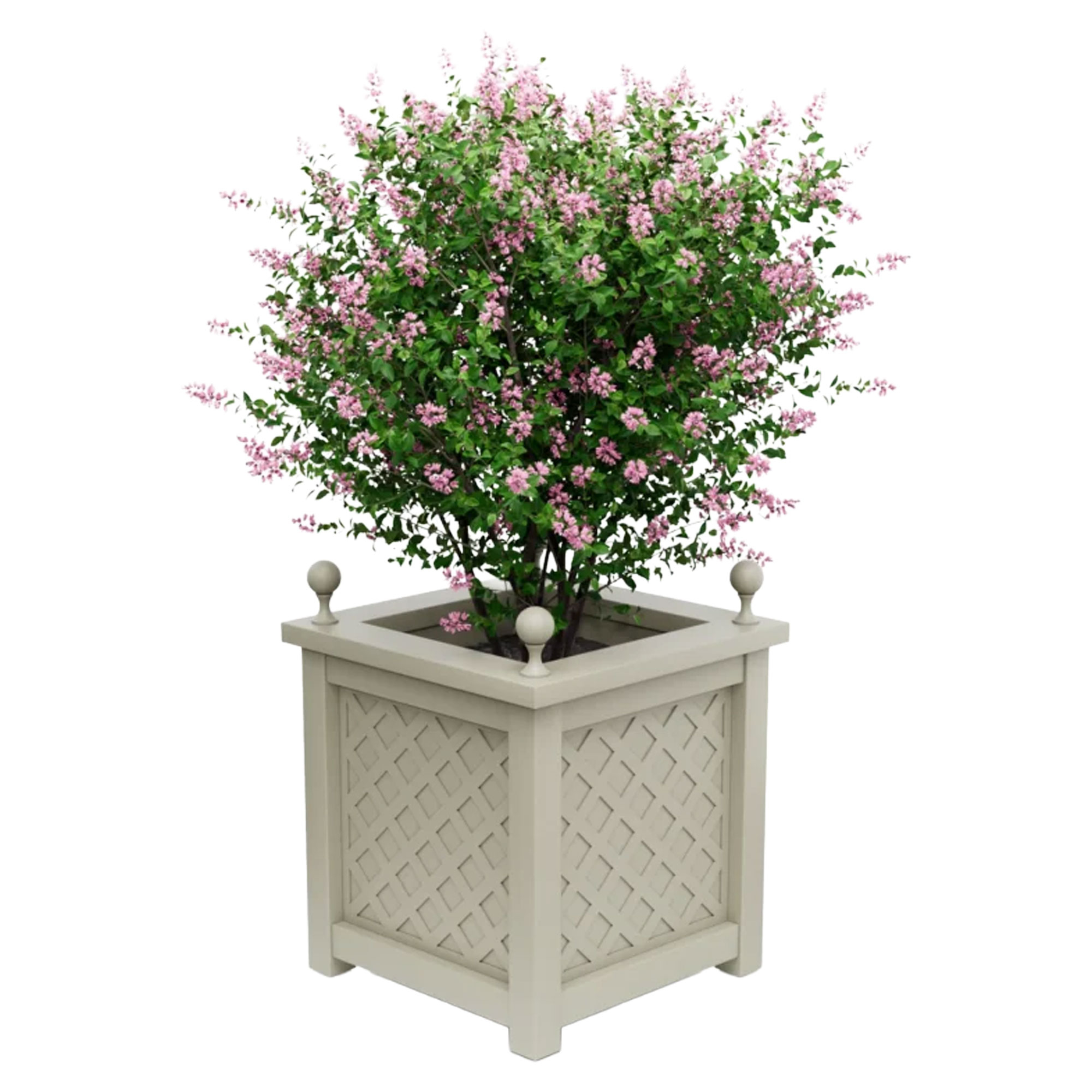 Udendørskrukke Metal Bloomsbury Småstensgrå 60 cm med Dekorative Kugler & Overkant