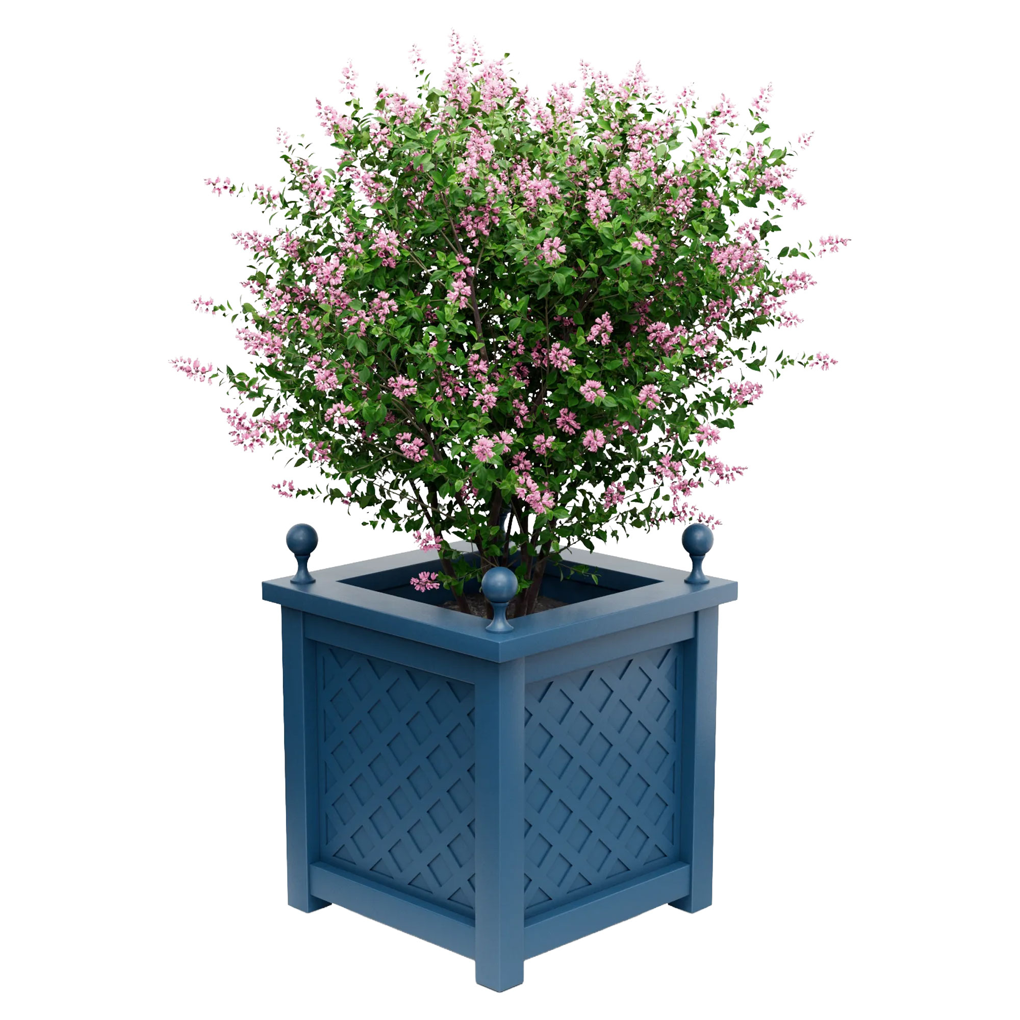 Udendørskrukke Metal Bloomsbury Azurblå 75 cm med Dekorative Kugler & Overkant