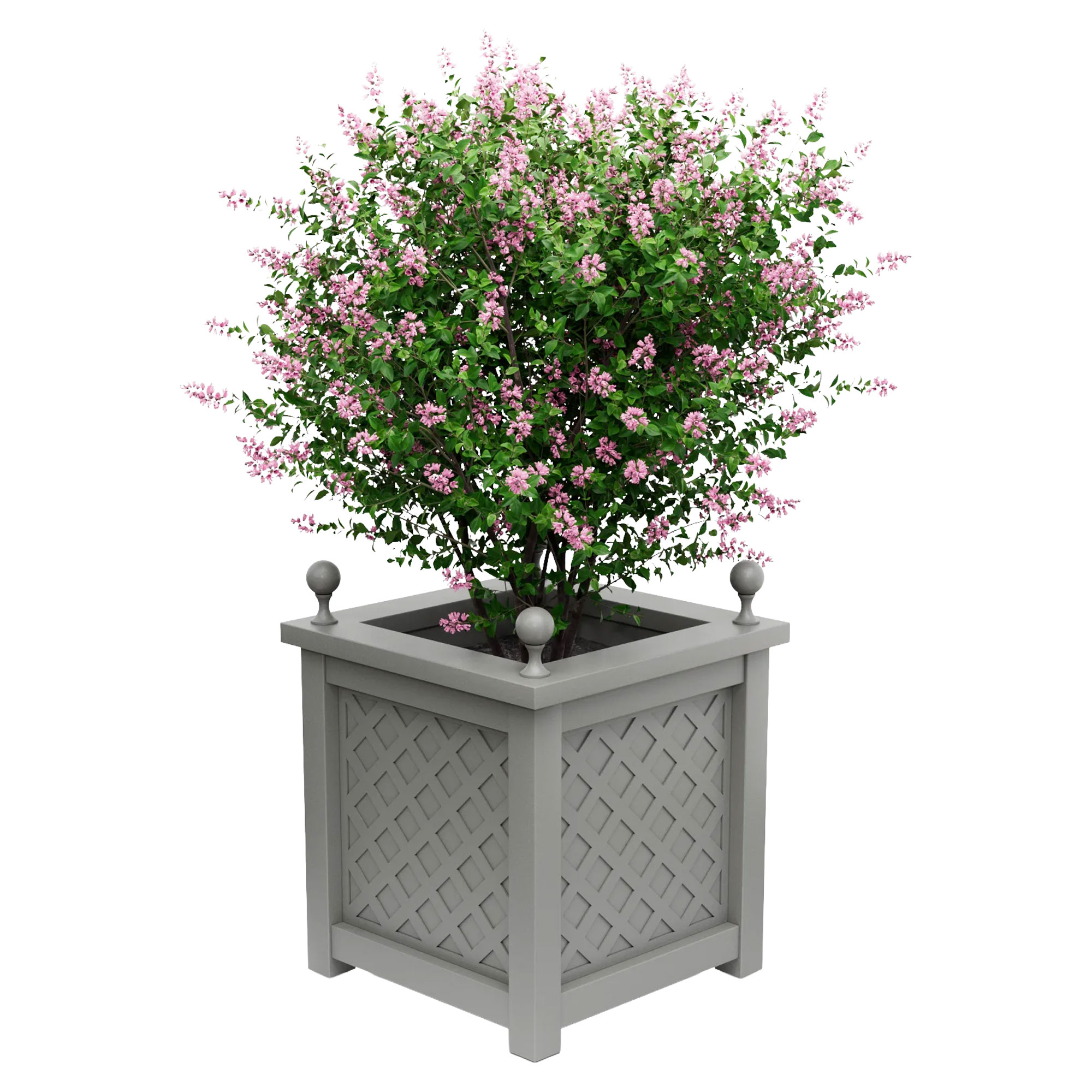 Udendørskrukke Metal Bloomsbury Støvgrå 75 cm med Dekorative Kugler & Overkant