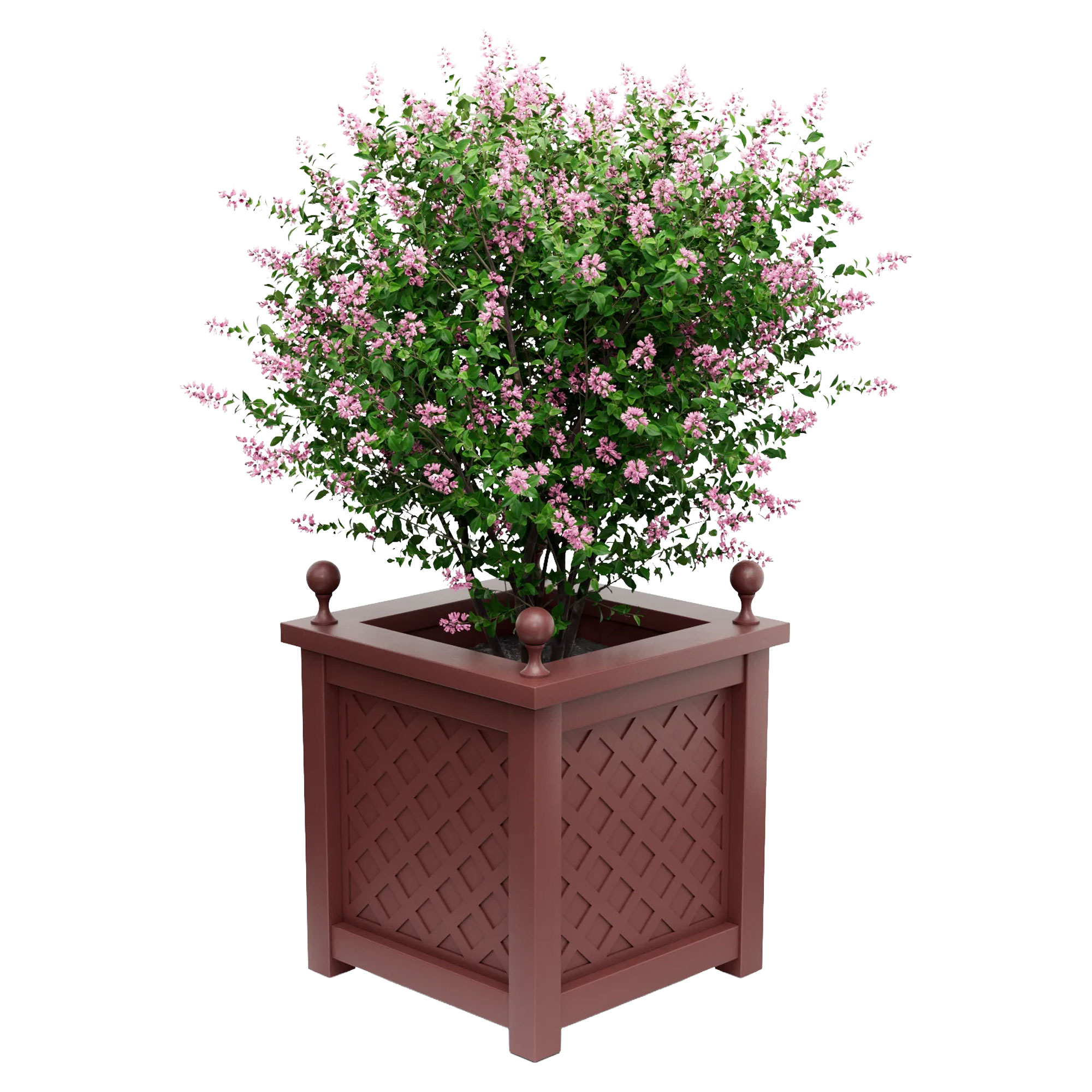 Udendørskrukke Metal Bloomsbury Rubinrød 75 cm med Dekorative Kugler & Overkant