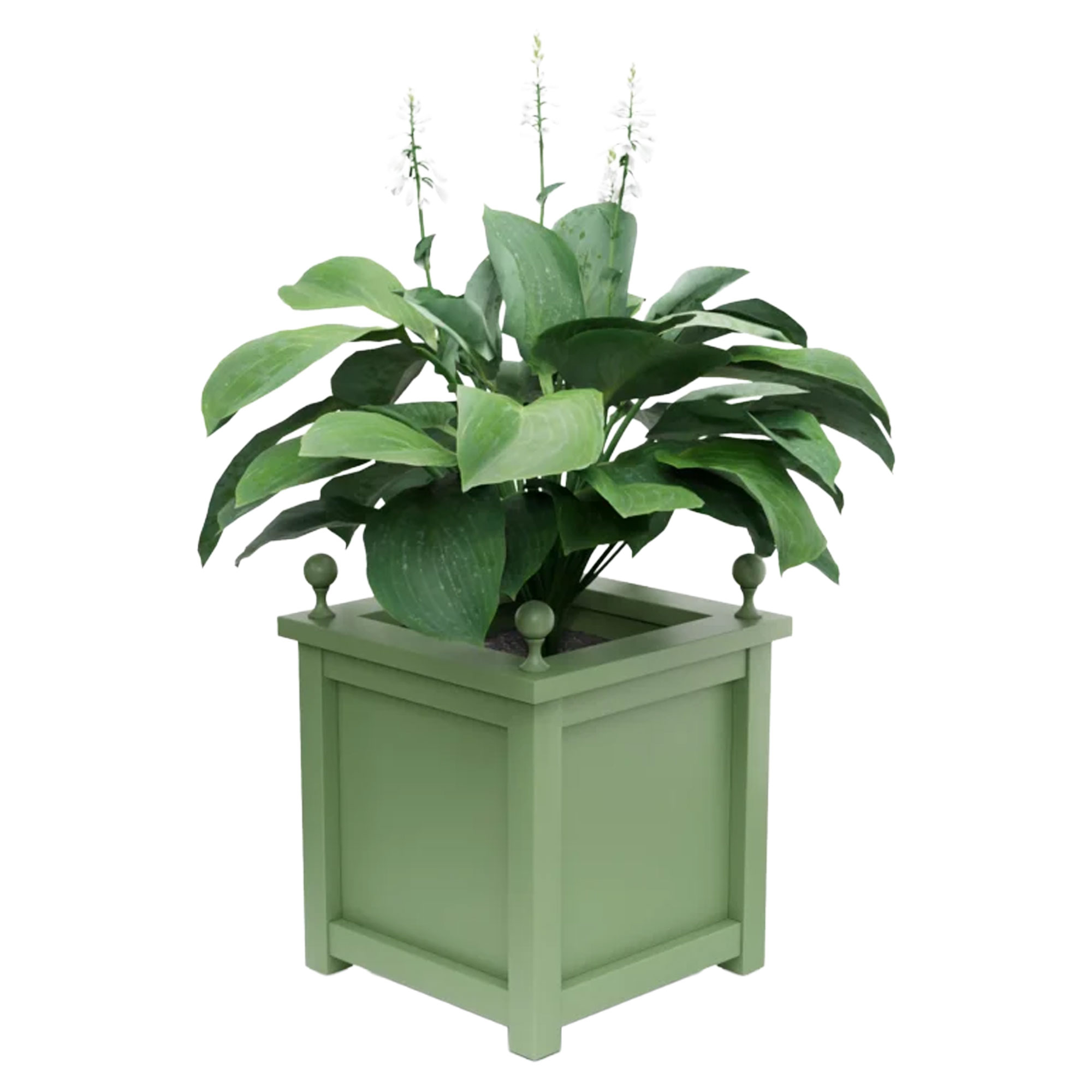 Udendørskrukke Metal Elmsford Lysegrøn 60 cm med Dekorative Kugler & Overkant