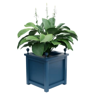 Udendørskrukke Metal <strong>Elmsford</strong> Pastellblå 75 cm med Dekorative Kugler & Overkant