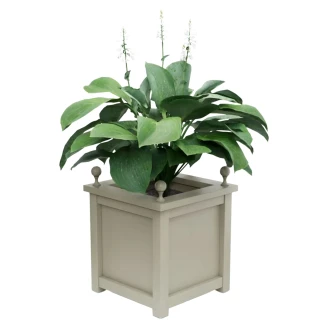 Udendørskrukke Metal <strong>Elmsford</strong> Småstensgrå 75 cm med Dekorative Kugler & Overkant