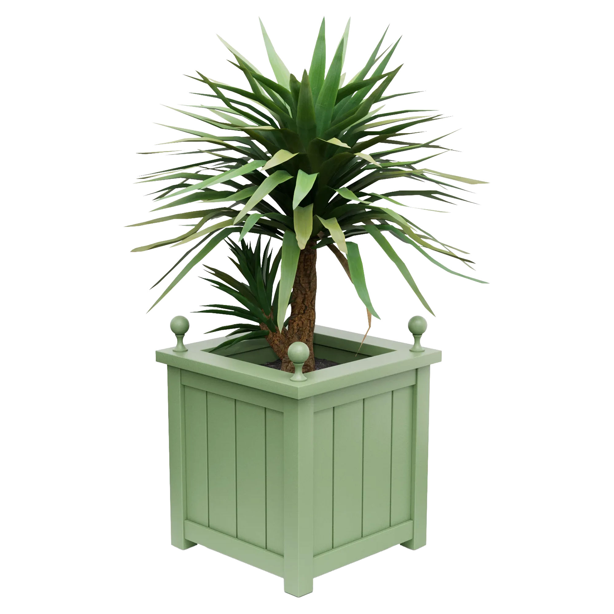 Udendørskrukke Metal Edenbridge Lysegrøn 60 cm med Dekorative Kugler & Overkant