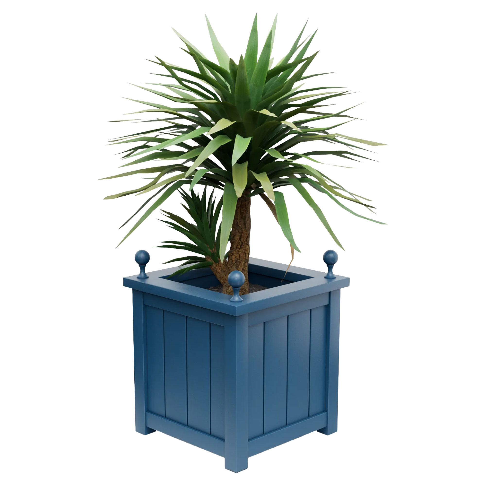 Udendørskrukke Metal Edenbridge Azurblå 75 cm med Dekorative Kugler & Overkant