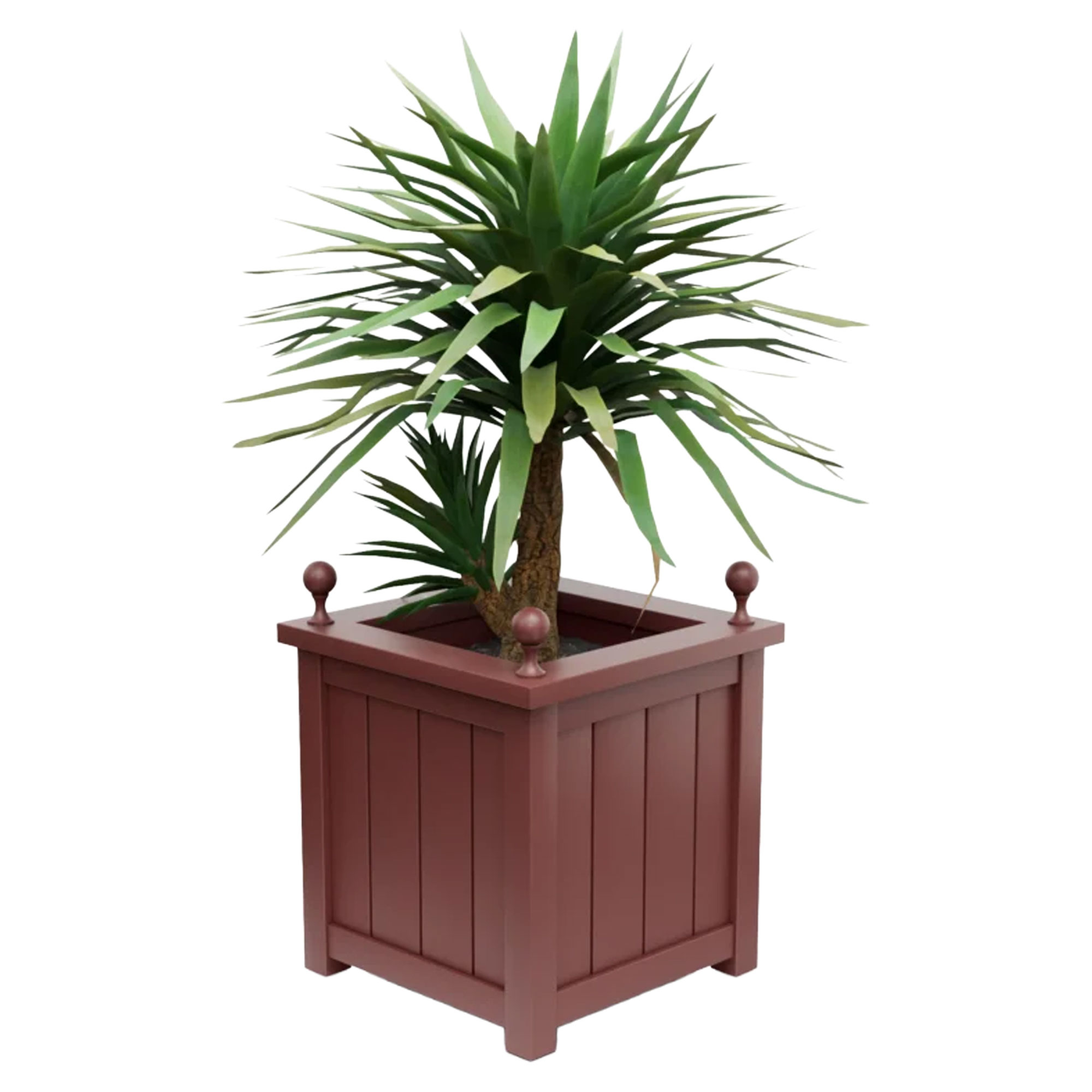 Udendørskrukke Metal Edenbridge Rubinrød 75 cm med Dekorative Kugler & Overkant