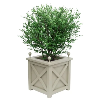 Udendørskrukke Metal <strong>Berkley</strong> Småstensgrå 60 cm med Dekorative Kugler & Overkant