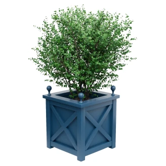 Udendørskrukke Metal <strong>Berkley</strong> Støvgrå 75 cm med Dekorative Kugler & Overkant