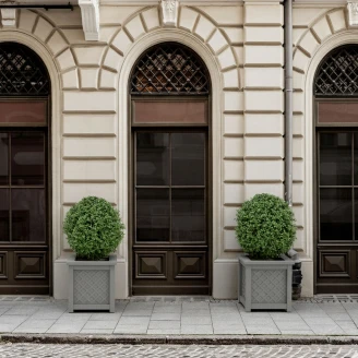 Udendørskrukke Metal <strong>Bloomsbury</strong>  Støvgrå 60 cm med Dekorativ Overkant