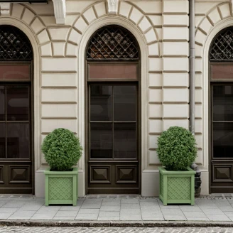 Udendørskrukke Metal <strong>Bloomsbury</strong>  Lysegrøn 60 cm med Dekorativ Overkant