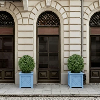 Udendørskrukke Metal <strong>Bloomsbury</strong>  Pastellblå 60 cm med Dekorativ Overkant