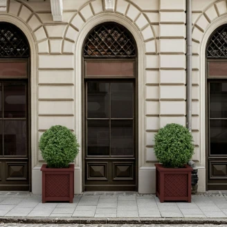 Udendørskrukke Metal <strong>Bloomsbury</strong>  Rubinrød 60 cm med Dekorativ Overkant