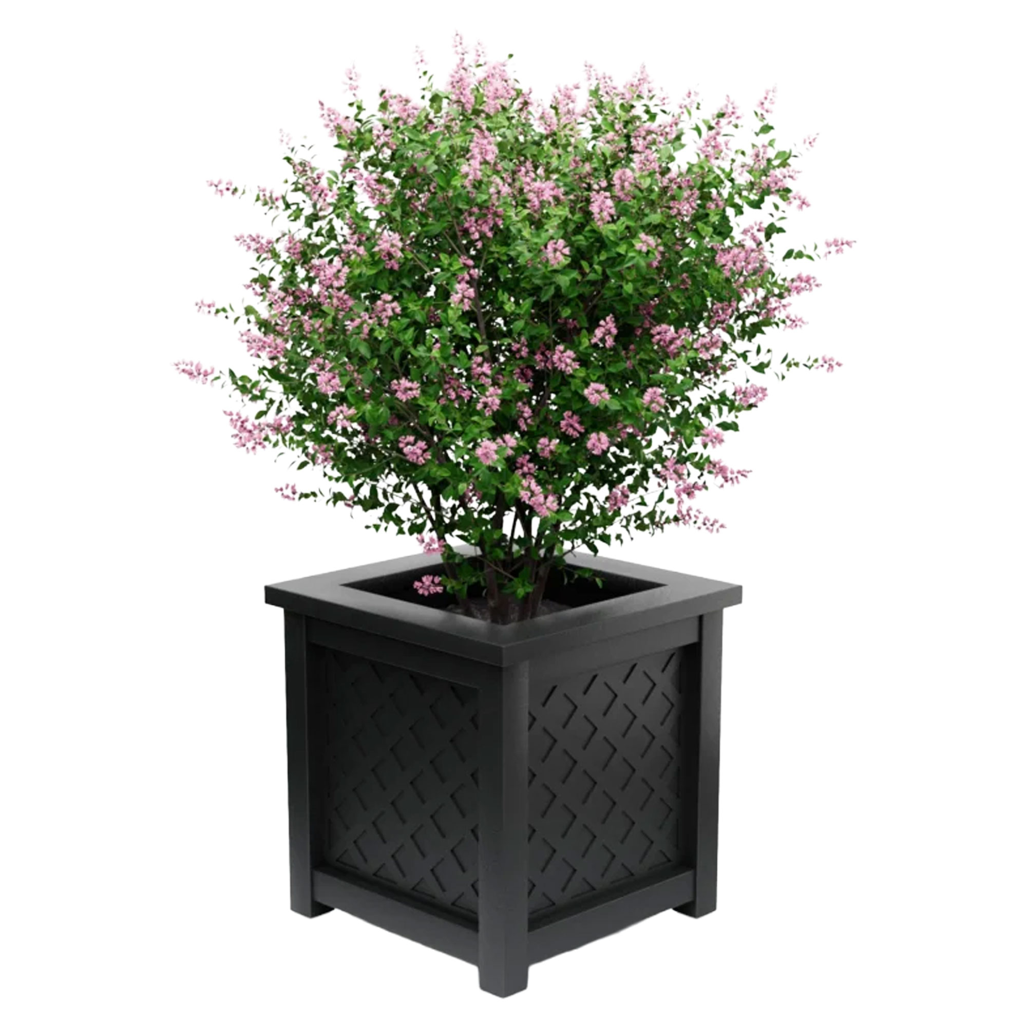 Udendørskrukke Metal Bloomsbury Sort 75 cm med Dekorativ Overkant