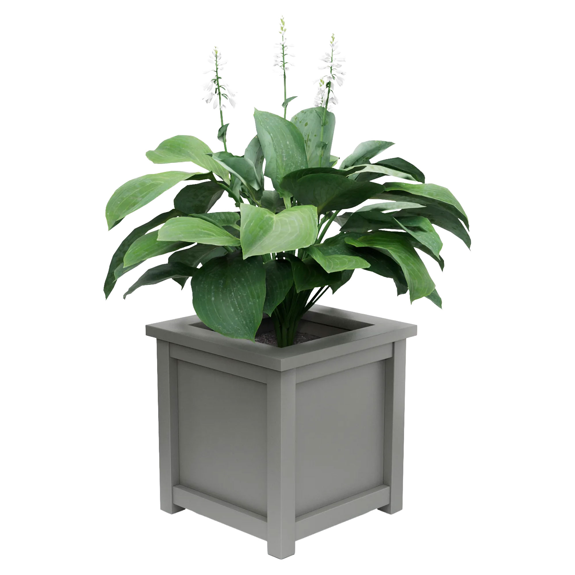 Udendørskrukke Metal Elmsford Støvgrå 60 cm med Dekorativ Overkant