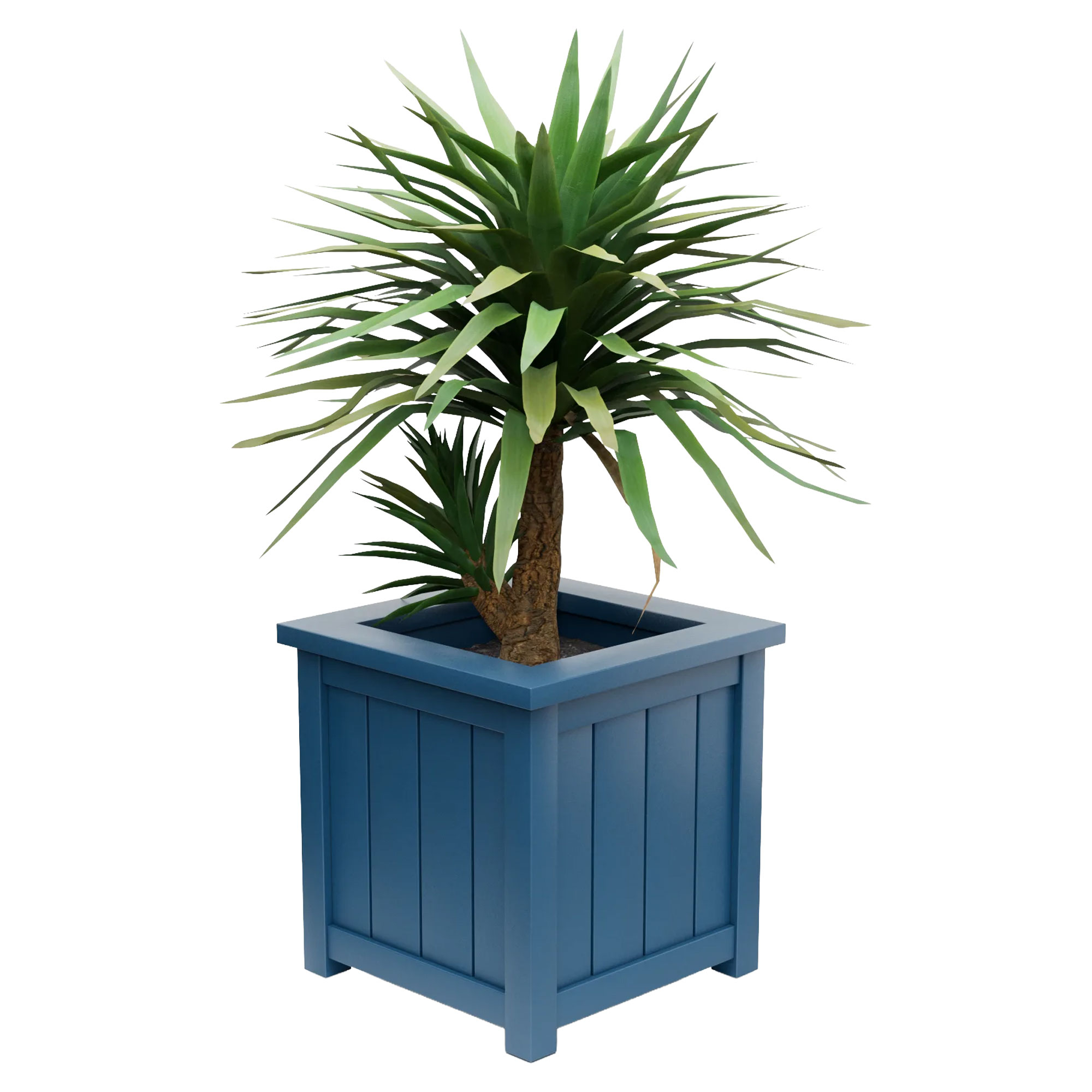 Udendørskrukke Metal Edenbridge Azurblå 60 cm med Dekorativ Overkant