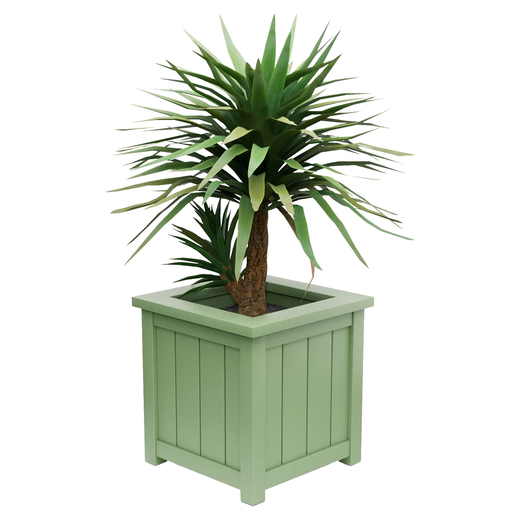 Udendørskrukke Metal Edenbridge Lysegrøn 60 cm med Dekorativ Overkant