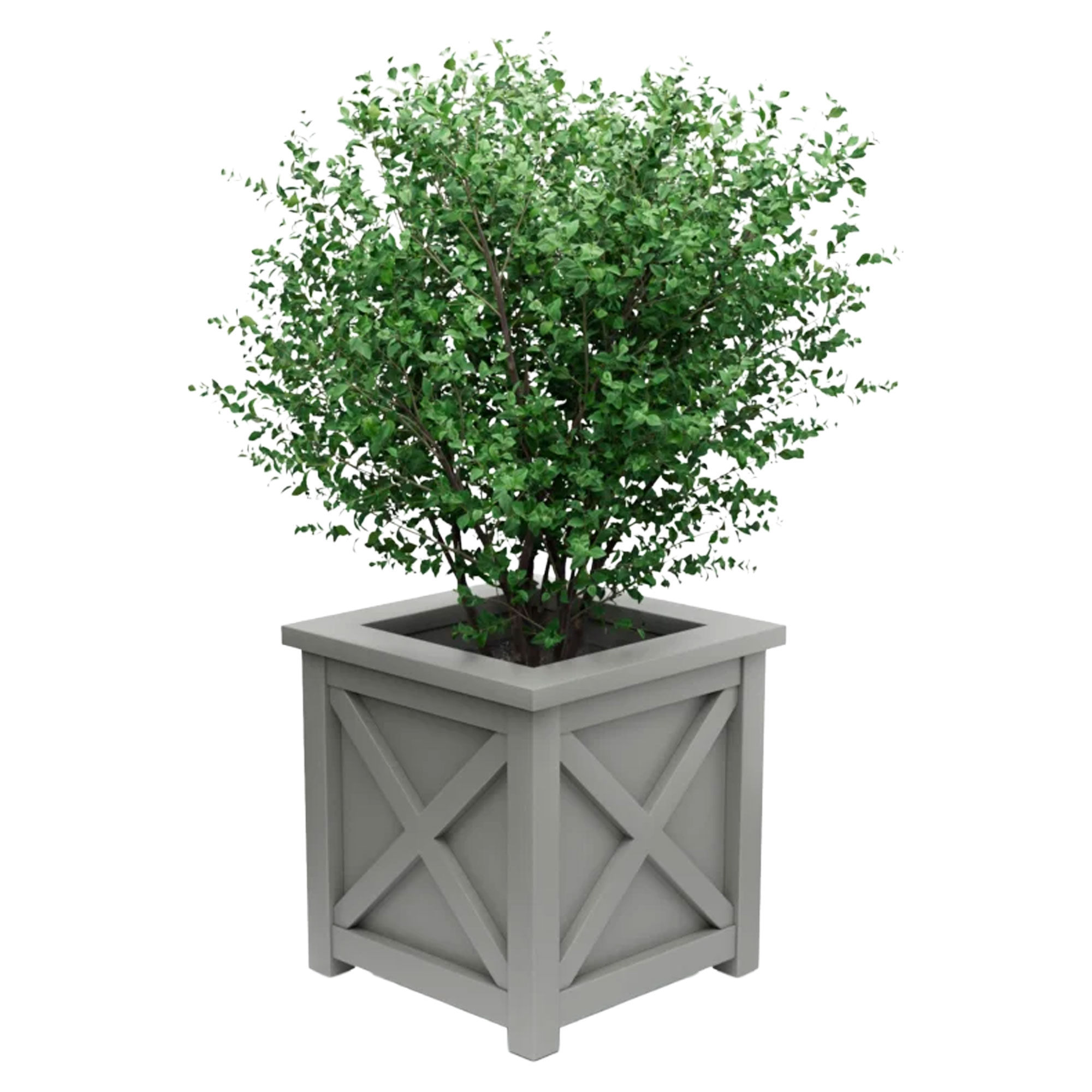 Udendørskrukke Metal Berkley Støvgrå 75 cm med Dekorativ Overkant