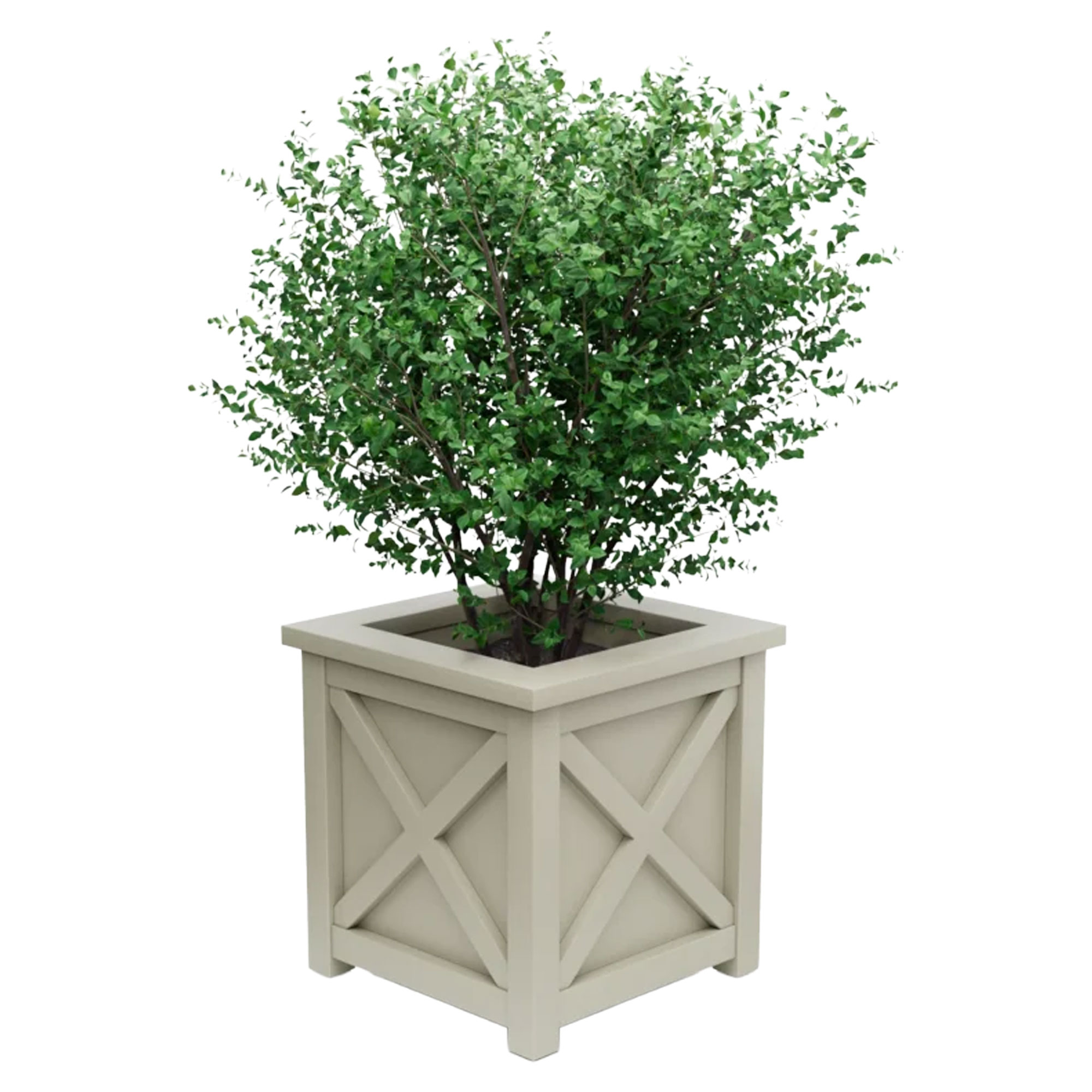 Udendørskrukke Metal Berkley Småstensgrå 75 cm med Dekorativ Overkant