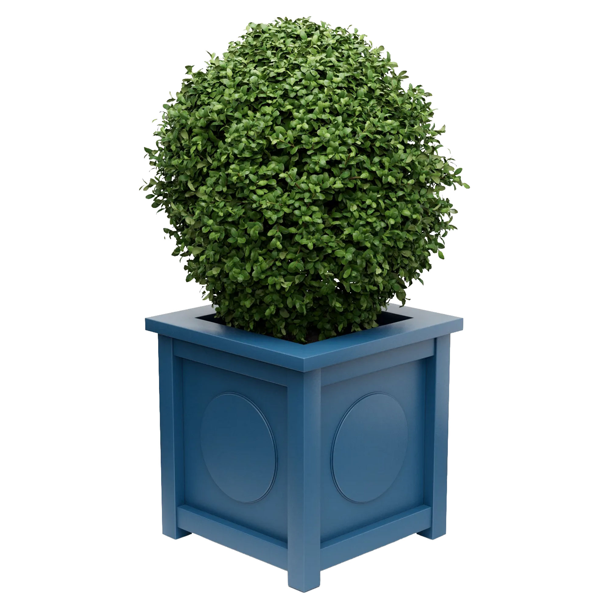 Udendørskrukke Metal Marseille Azurblå 60 cm med Dekorativ Overkant