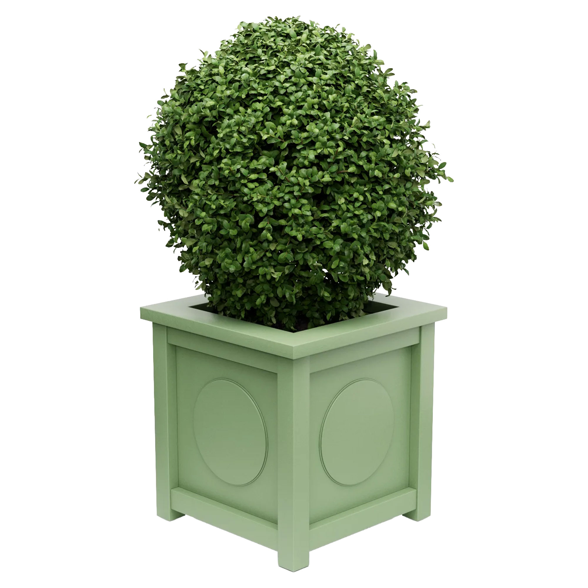 Udendørskrukke Metal Marseille Lysegrøn 75 cm med Dekorativ Overkant