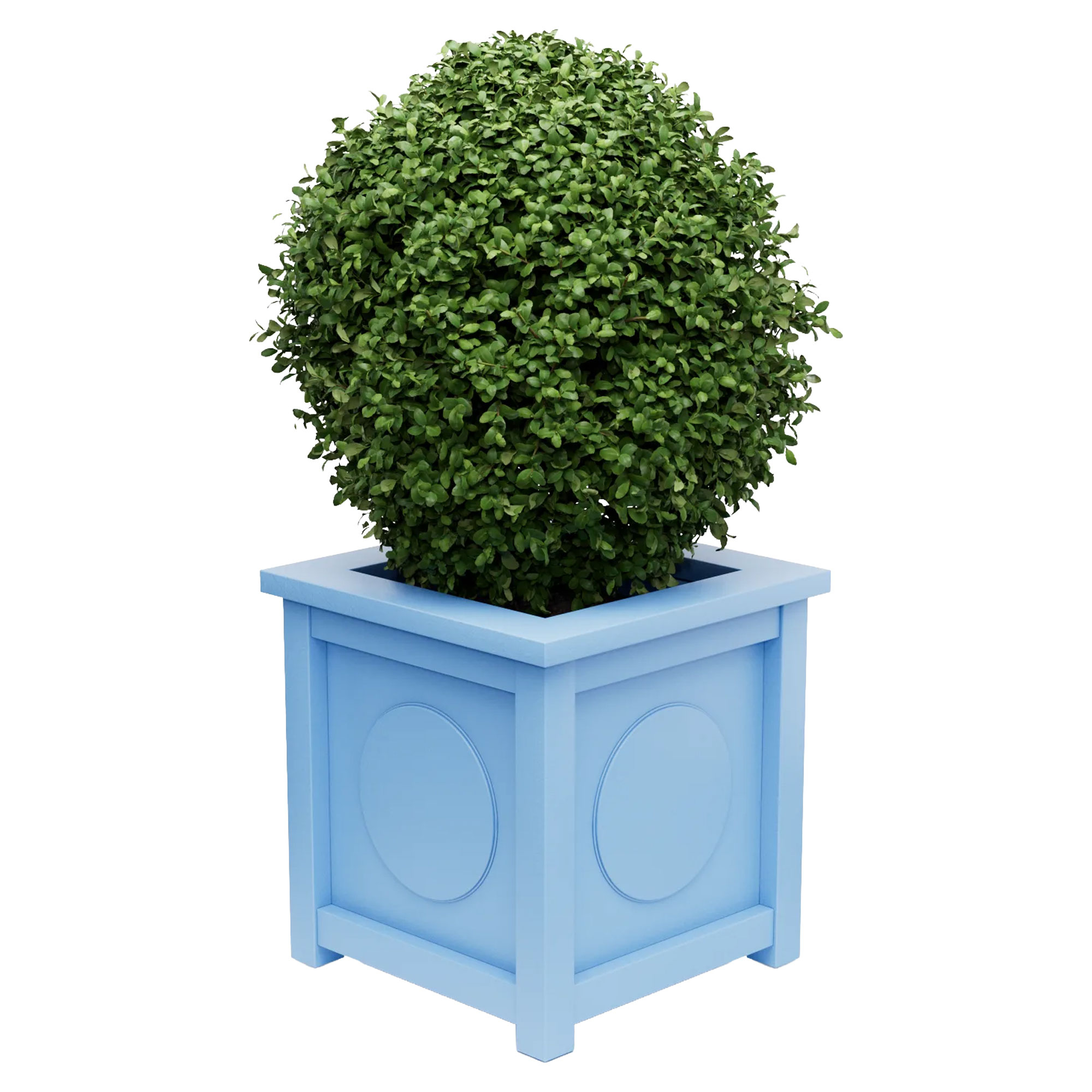 Udendørskrukke Metal Marseille Pastellblå 75 cm med Dekorativ Overkant