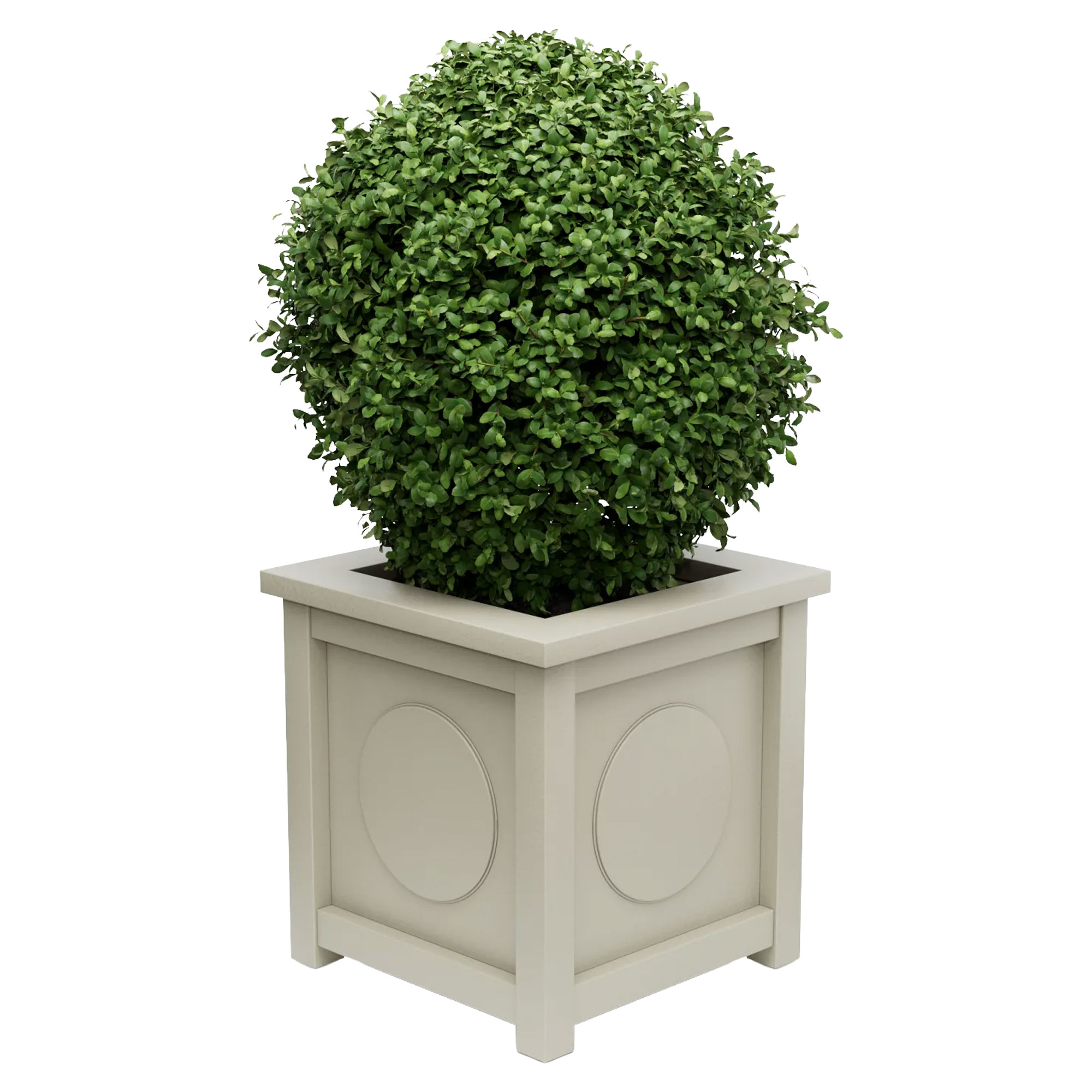 Udendørskrukke Metal Marseille Småstensgrå 75 cm med Dekorativ Overkant