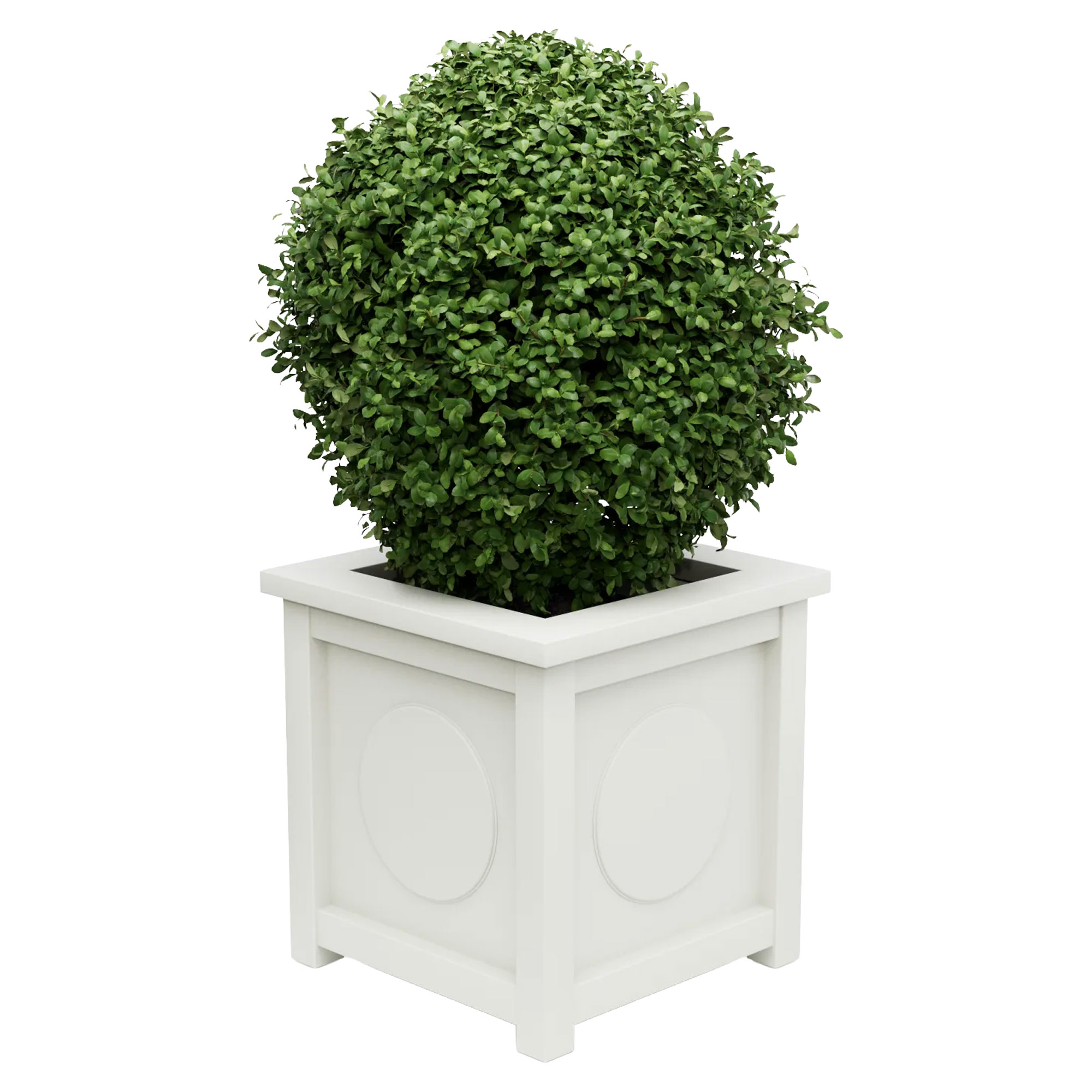 Udendørskrukke Metal Marseille Hvid 75 cm med Dekorativ Overkant