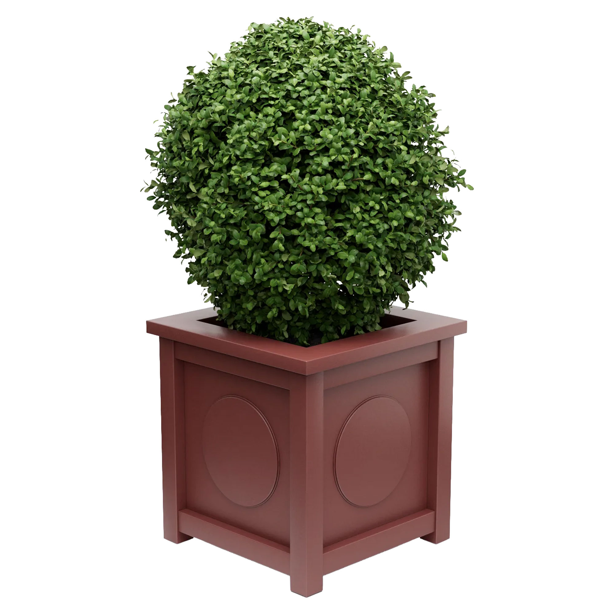 Udendørskrukke Metal Marseille Rubinrød 75 cm med Dekorativ Overkant