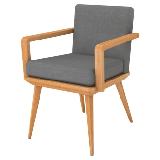 Udendørsstol med Armlæn <strong>Claydon</strong>  Grå, Træ