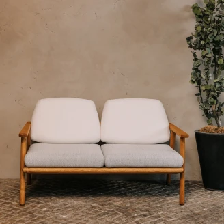 Udendørssofa 2-personers <strong>Linwood</strong>  Hvid, Træ